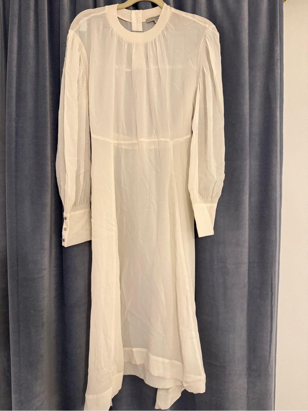 AllSaints Ivory Long-Sleeve Midi Dress